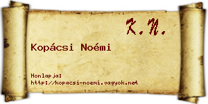 Kopácsi Noémi névjegykártya